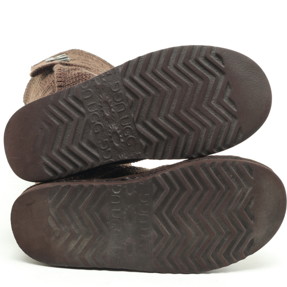 UGG Button Up Knit Boots Wool Blend Women 6 Brown - Picture 12 of 16